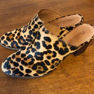 Madewell Leopard Print Mules Size 9.5